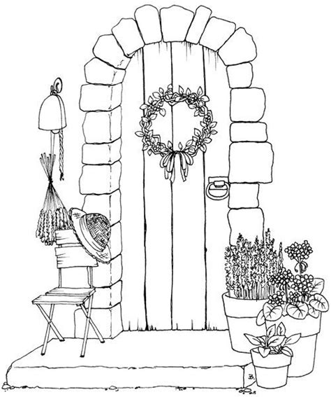 door coloring page    christmas coloring door hanger
