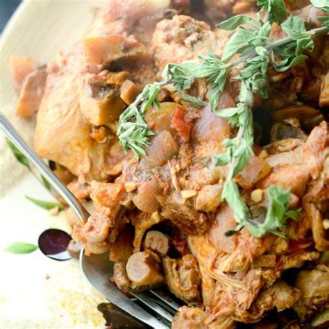 italian chicken cacciatore with vegetables in red wine