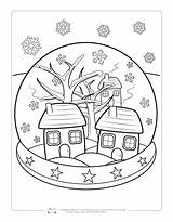 Coloring Winter Pages Snow Globe Kids Itsybitsyfun Color Sheets Christmas Preschool Depiction Plenty Detail Fun Visit sketch template