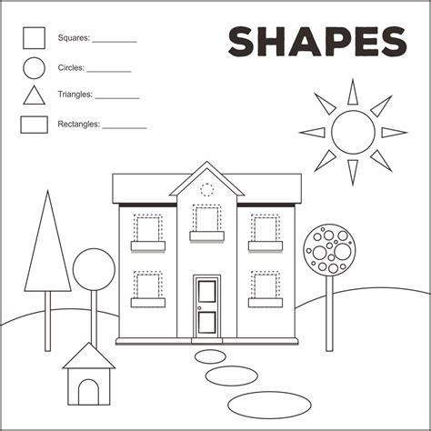 printable house shapes worksheet shapes worksheets preschool