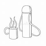 Thermos Travelling sketch template