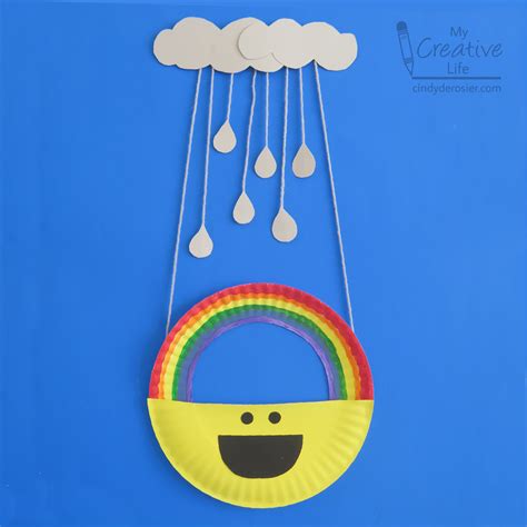 cindy derosier  creative life paper plate rainbow craft