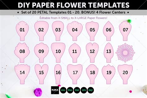 paper flower svg paper flower template large paper
