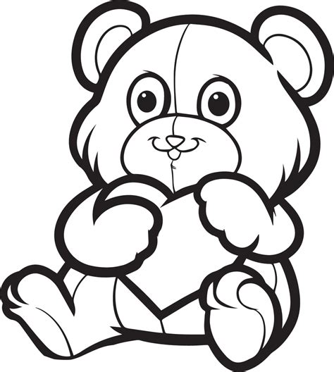 printable valentines day teddy bear coloring page  kids supplyme