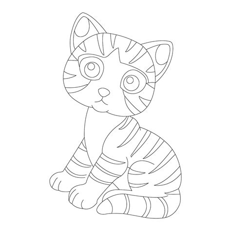 premium vector kitty cat outline coloring page  kids