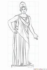 Athena Draw Goddess Drawing Step Greek Getdrawings sketch template