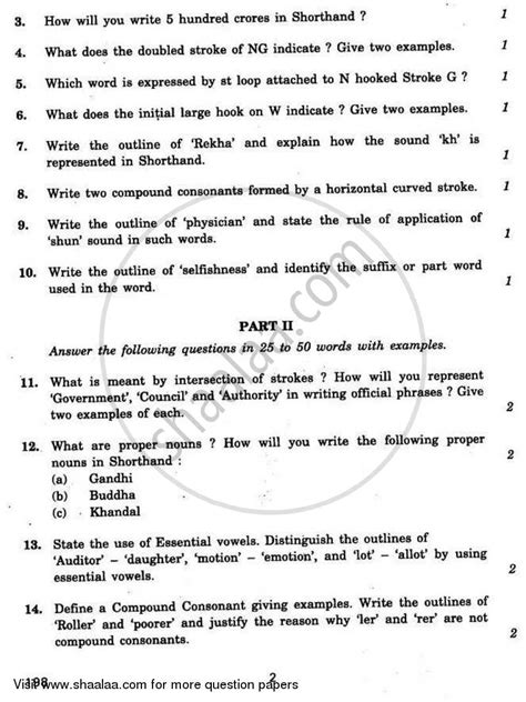 shorthand english   cbse vocational class   question