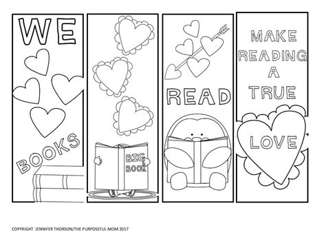 printable valentine bookmarks  color