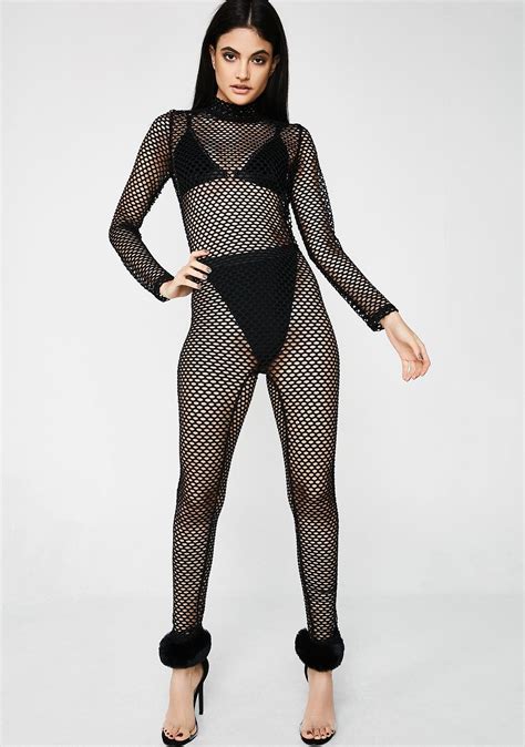 ya  fishnet jumpsuit fishnet outfit jumpsuit full body suit