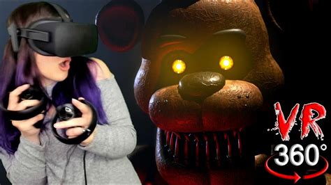 five nights at freddy s in vr fnaf 360 reaction youtube