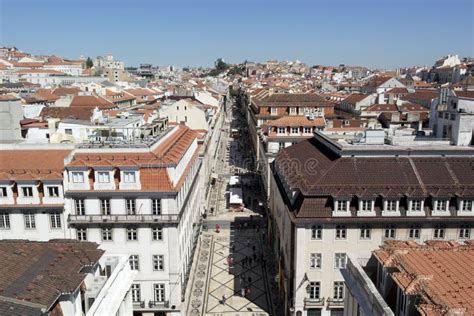 baixa lisbon portugal stock photo image  landmark
