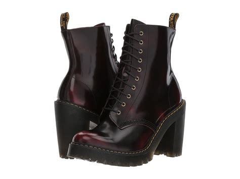 dr martens leather kendra  eye boot  red lyst