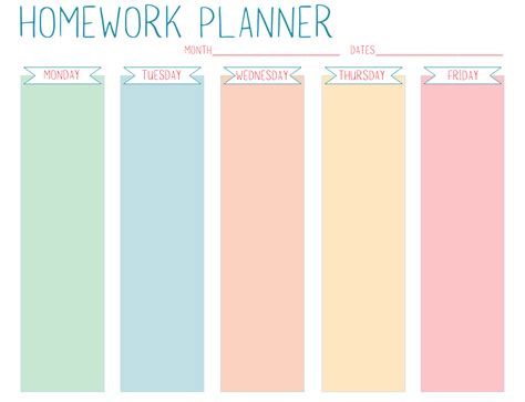 printable homework planner  students simply  mommy