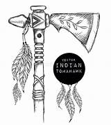 Tomahawk Arma Native Vettore Indiano Indigeno Tiraggio Aquila Calva Vectorified Vectors sketch template