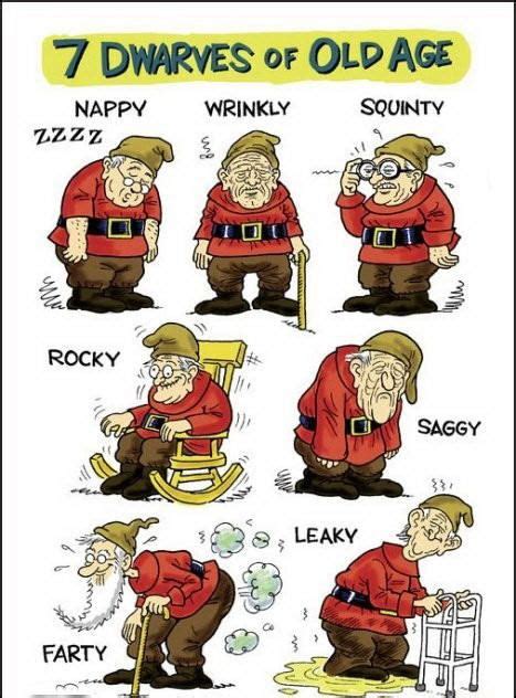 7 Dwarves Of Old Age Funny Funny Jokes Funny Picture