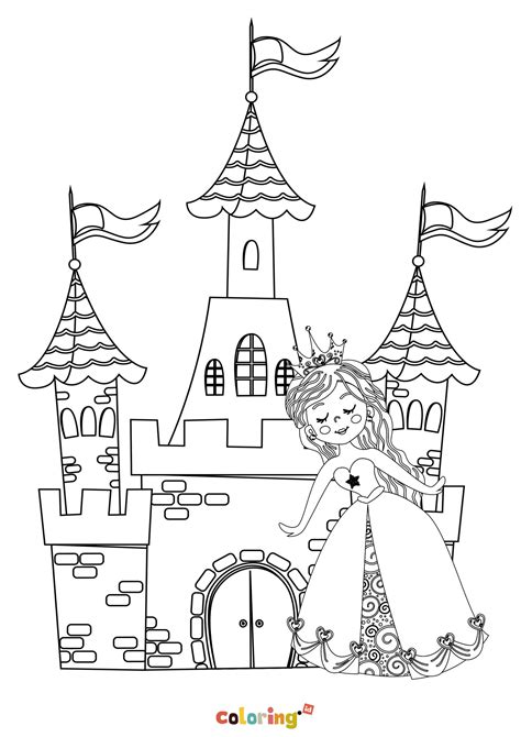printable princess castle coloring pages   goodimgco