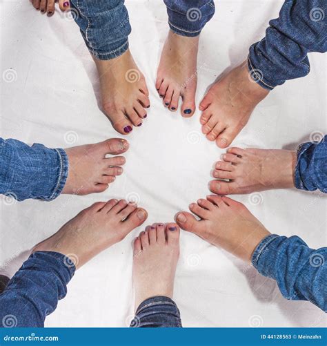 feet  girls   circle stock image image  isolated