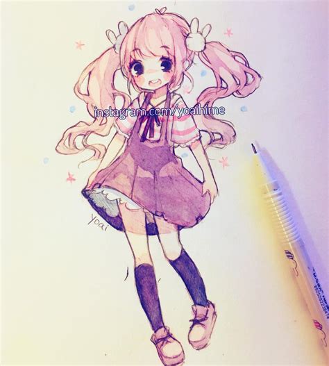 anime cute girl drawing  getdrawings