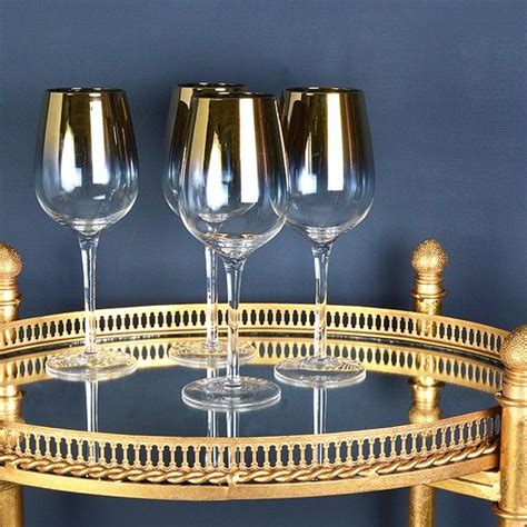Gold Wine Glasses Set Of 4 Audenza In 2021 Gold Wine Glasses