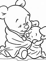 Coloring Wrapped Pooh Piglet sketch template