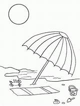 Beach Umbrella Coloring Drawing Summer Kids Pages Season Drawings Print Simple Printable Clipart Cartoon Holiday Clip Line Sketch Kid Vacation sketch template