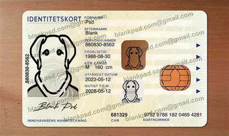 sweden id card template    blank psd