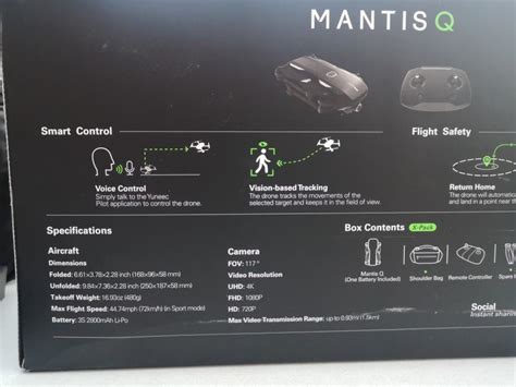 dron profesionalni yuneec mantis  xpack skoraj nov