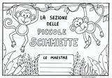 Scimmiette Sezione Infanzia Maestra Segnaposto Esercizi sketch template