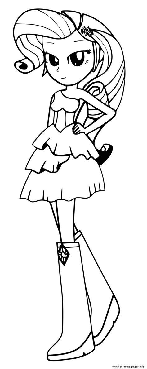 pony equestria girls rarity coloring page printable