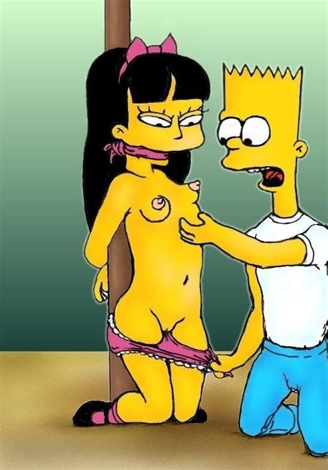 Rule 34 Arms Behind Back Bart Simpson Black Hair Bound Bound To Pole