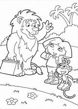 Goodbye Coloring Lion Pages Color Dora Hellokids Explorer Print Online sketch template