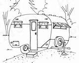 Coloring Pages Trailer Camping Vintage Campers Trailers Travel Printable Choose Board Sketch Adult sketch template
