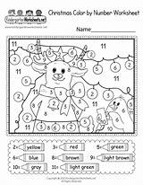 Christmas Worksheet Coloring Printable Worksheets Kindergarten Color Number Kids Holiday Thank Please Kindergartenworksheets sketch template