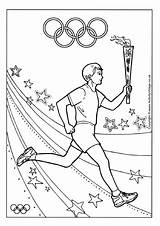 Olympic Colouring Torch Relay Pages Coloring Olympics sketch template
