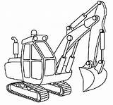 Excavator Coloring Pages Outline Drawing Kids Draw Construction Excavators Sheets Color Print Popular sketch template