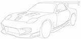 Mazda Furious Rx7 Supercoloring Kolorowanka Template Drukuj sketch template