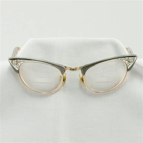 Vintage Shuron Cats Eye 1950 S Aluminum Glasses Frames