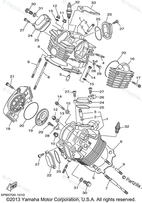 yamaha motorcycle  oem parts diagram  cylinder head partzillacom