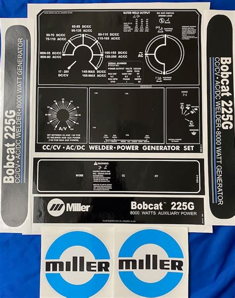 miller bobcat  welding machine control panel  hood etsy