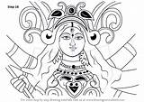 Durga Devi Drawings Hinduism Tutorials Drawingtutorials101 Improvements Paintingvalley sketch template