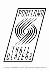 Blazers Logo Portland Trail Drawing Draw Step Nba Tutorials Drawingtutorials101 sketch template