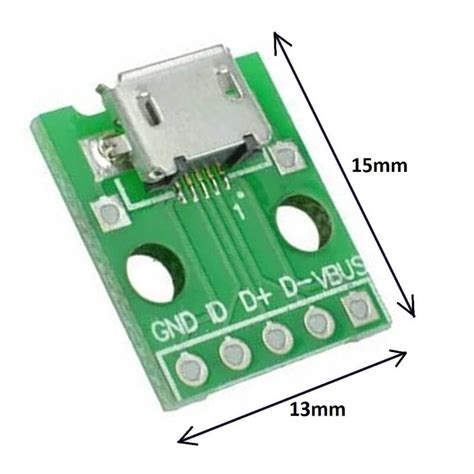 Usb Micro B Receptor Breakout Board