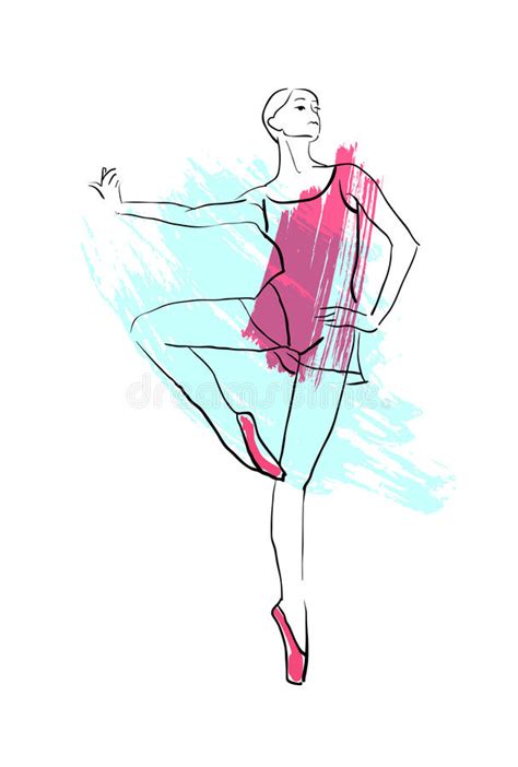 Vector Hand Drawing Ballerina Figure Stock Illustration