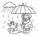 Coloring Pages Rainy Season Rain Kids Clipart Colouring Clip Enjoyment Do Puddles Playing sketch template