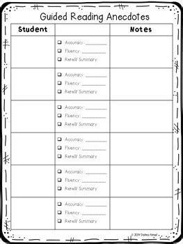 guided reading lesson plan template  shahna ahmed tpt