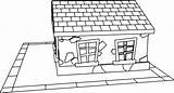 Cartoon House Coloring Small Wecoloringpage Pages sketch template