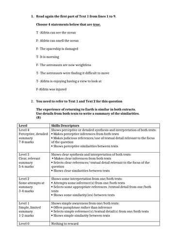 gcse   english language aqa paper  practice paper mark scheme