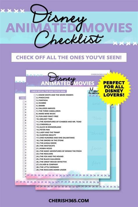 ultimate disney  checklist disney  disney movies list disney movies