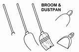 Broom Dustpan sketch template