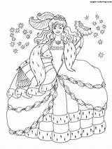 Coloring Pages Princesses Fantasy Magic sketch template
